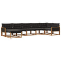 Outdoor-Sofagarnitur mit Kissen 7 pcs Natürlich und Schwarz