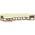 Outdoor-Sofagarnitur mit Kissen 7 pcs Natur und Creme