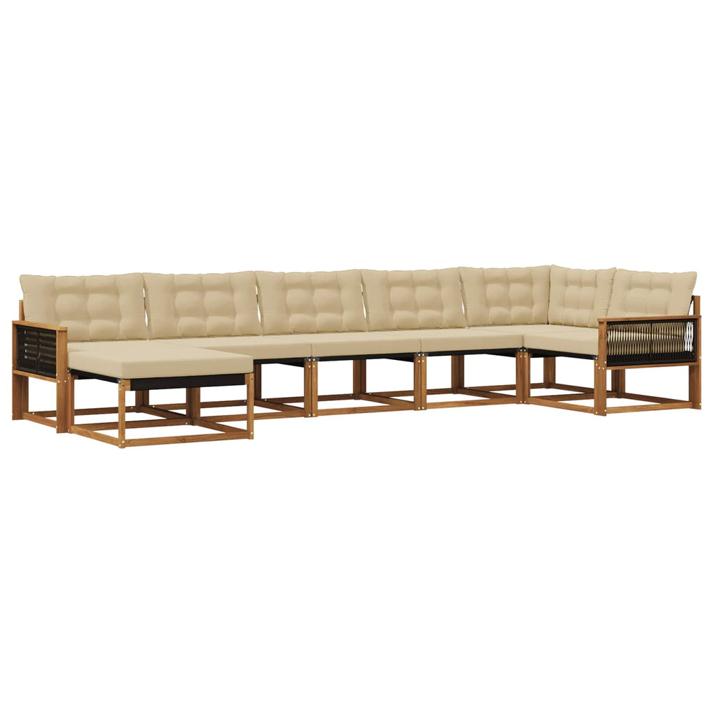 Outdoor-Sofagarnitur mit Kissen 7 pcs Natur und Beige