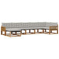 Outdoor-Sofagarnitur mit Kissen 7 pcs Natürlich und Hellgrau
