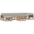 Outdoor-Sofagarnitur mit Kissen 8 pcs Natürlich und Hellgrau