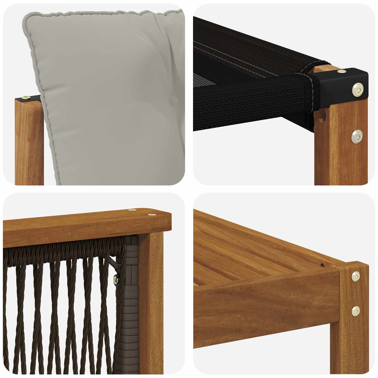 Outdoor-Sofagarnitur mit Kissen 8 pcs Natürlich und Hellgrau