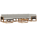 Outdoor-Sofagarnitur mit Kissen 8 pcs Natürlich und Hellgrau