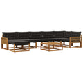Outdoor-Sofagarnitur mit Kissen 8 pcs Natürlich und Schwarz