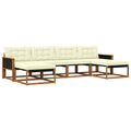 Outdoor-Sofagarnitur mit Kissen 6 pcs Natur und Creme