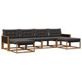 Outdoor-Sofagarnitur mit Kissen 6 pcs Natürlich und Schwarz
