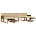 Outdoor-Sofagarnitur mit Kissen 6 pcs Natur und Beige