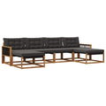 Outdoor-Sofagarnitur mit Kissen 6 pcs Natürlich und Schwarz