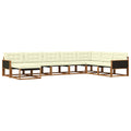 Outdoor-Sofagarnitur mit Kissen 8 pcs Natur und Creme