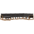 Outdoor-Sofagarnitur mit Kissen 8 pcs Natürlich und Schwarz