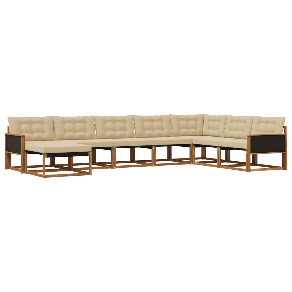 Outdoor-Sofagarnitur mit Kissen 8 pcs Natur und Beige