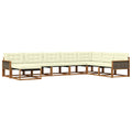 Outdoor-Sofagarnitur mit Kissen 8 pcs Natur und Creme