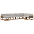 Outdoor-Sofagarnitur mit Kissen 8 pcs Natürlich und Hellgrau