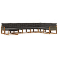 Outdoor-Sofagarnitur mit Kissen 8 pcs Natürlich und Schwarz