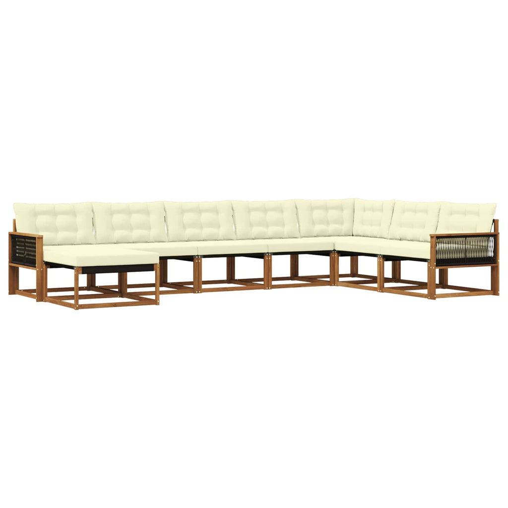 Outdoor-Sofagarnitur mit Kissen 8 pcs Natur und Creme