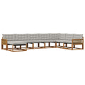 Outdoor-Sofagarnitur mit Kissen 8 pcs Natürlich und Hellgrau