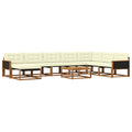 Outdoor-Sofagarnitur 9 pcs Natur und Creme Massivholz Akazie