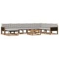 Outdoor-Sofagarnitur mit Kissen 9 pcs Natürlich und Hellgrau