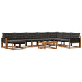 Outdoor-Sofagarnitur mit Kissen 9 pcs Natürlich und Schwarz
