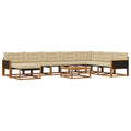 Outdoor-Sofagarnitur 9 pcs Natur und Beige Massivholz Akazie