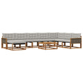 Outdoor-Sofagarnitur mit Kissen 9 pcs Natürlich und Hellgrau