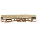 Outdoor-Sofagarnitur 9 pcs Natur und Beige Massivholz Akazie
