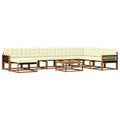 Outdoor-Sofagarnitur 9 pcs Natur und Creme Massivholz Akazie