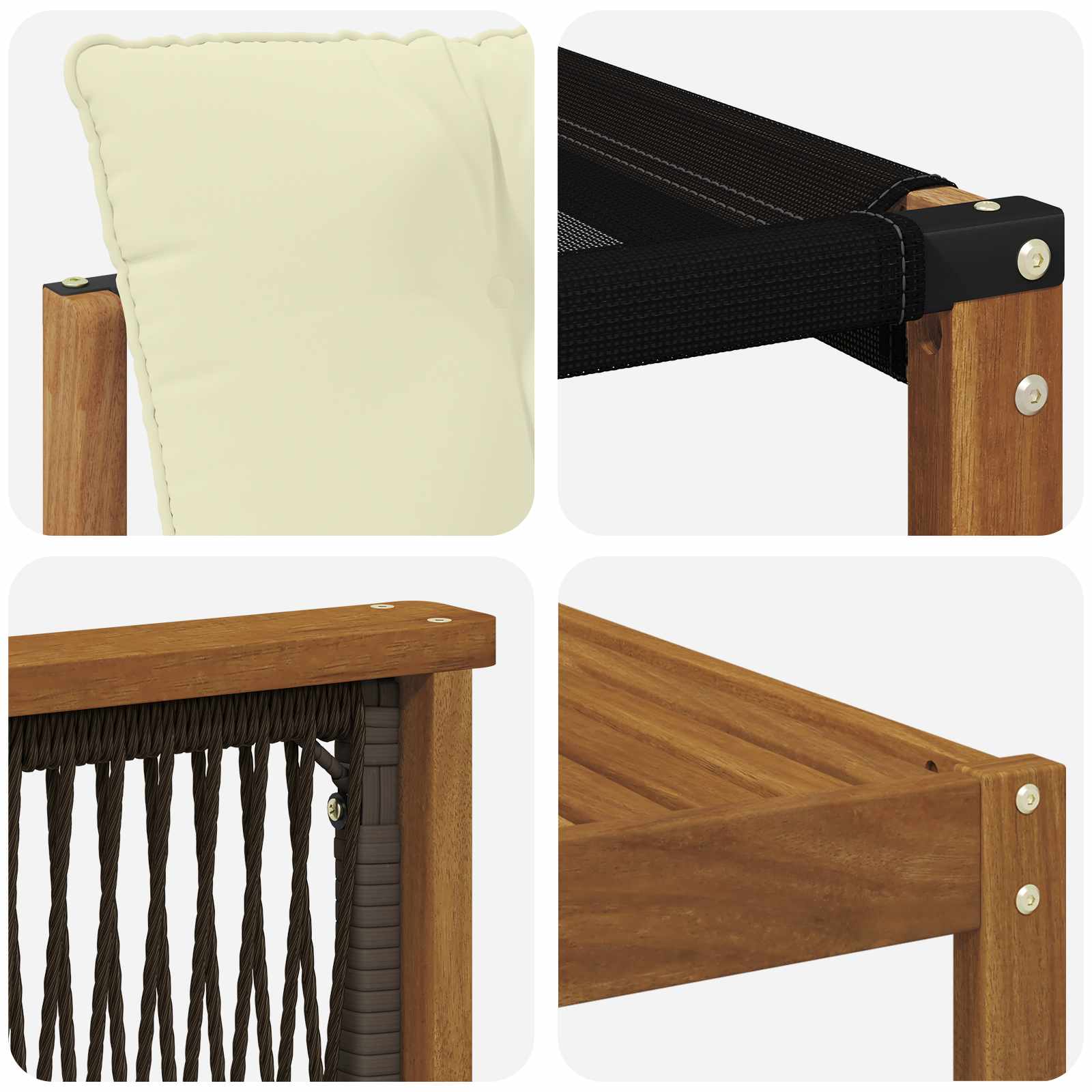 Outdoor-Sofagarnitur 9 pcs Natürlich und Hellgrau