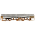 Outdoor-Sofagarnitur mit Kissen 9 pcs Natürlich und Hellgrau