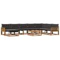 Outdoor-Sofagarnitur mit Kissen 9 pcs Natürlich und Schwarz