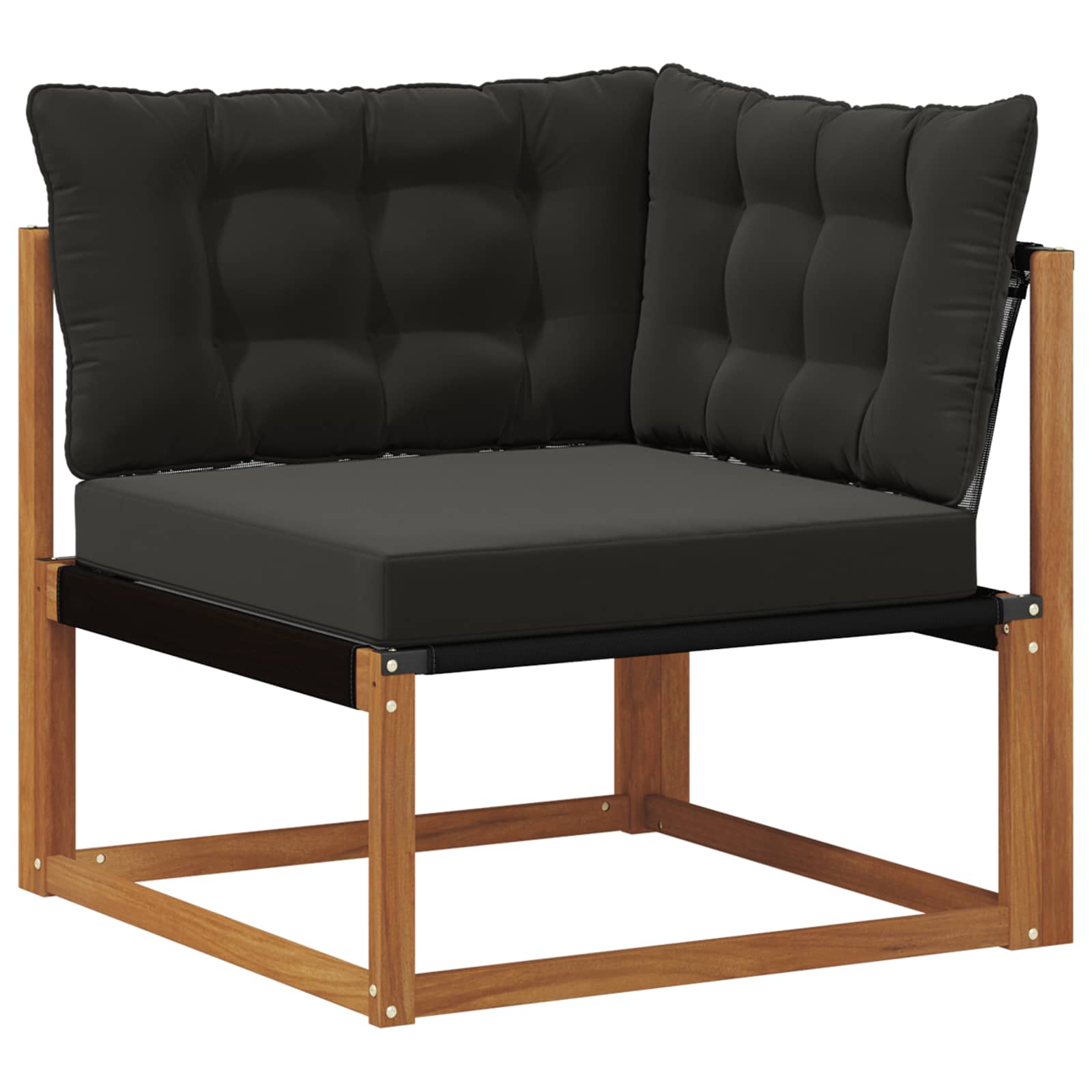 Outdoor-Sofagarnitur mit Kissen 9 pcs Natürlich und Schwarz