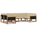 Outdoor-Sofagarnitur mit Kissen 6 pcs Natur und Beige