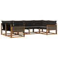 Outdoor-Sofagarnitur mit Kissen 6 pcs Natürlich und Schwarz