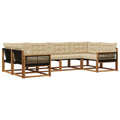 Outdoor-Sofagarnitur mit Kissen 6 pcs Natur und Beige