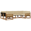 Outdoor-Sofagarnitur mit Kissen 6 pcs Natur und Beige