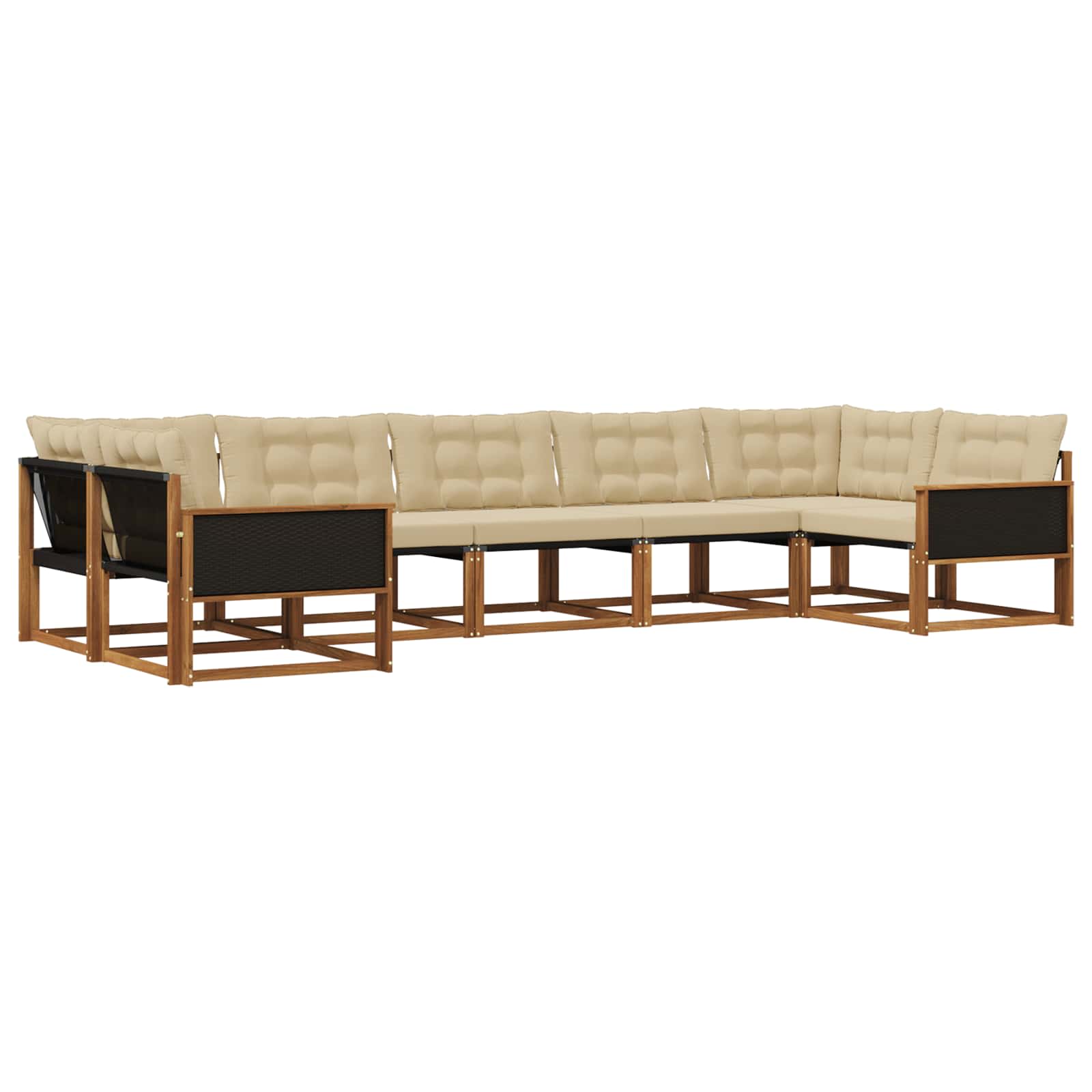 Outdoor-Sofagarnitur mit Kissen 7 pcs Natur und Beige