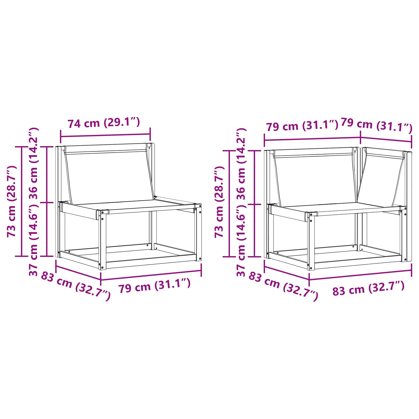 Outdoor-Sofagarnitur mit Kissen 7 pcs Natur und Beige