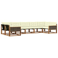 Outdoor-Sofagarnitur mit Kissen 7 pcs Natur und Creme