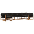 Outdoor-Sofagarnitur mit Kissen 7 pcs Natürlich und Schwarz