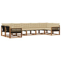 Outdoor-Sofagarnitur mit Kissen 7 pcs Natur und Beige