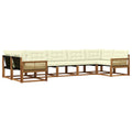 Outdoor-Sofagarnitur mit Kissen 7 pcs Natur und Creme