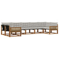 Outdoor-Sofagarnitur mit Kissen 7 pcs Natürlich und Hellgrau