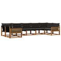 Outdoor-Sofagarnitur mit Kissen 7 pcs Natürlich und Schwarz