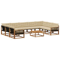 Outdoor-Sofagarnitur mit Kissen 10 pcs Natur und Beige