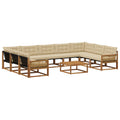 Outdoor-Sofagarnitur mit Kissen 10 pcs Natur und Beige