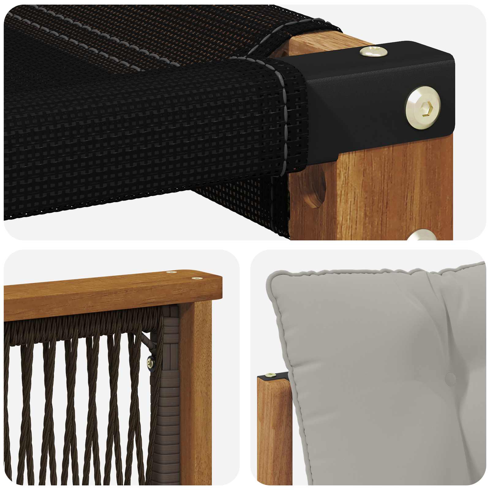 Outdoor-Sofagarnitur mit Kissen 10 pcs Natürlich und Hellgrau