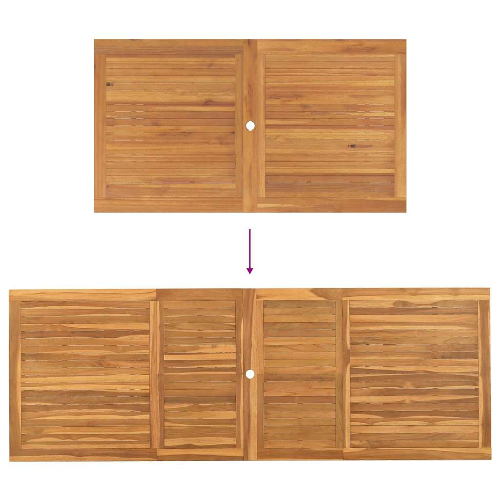 Garten Essgruppe 9 pcs Braun Massivholz Teak