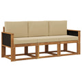 Outdoor-Sofagarnitur mit Kissen 3 pcs Natur