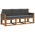 Outdoor-Sofagarnitur mit Kissen 3 pcs Natur und Anthrazit