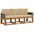 Outdoor-Sofagarnitur mit Kissen 3 pcs Natur